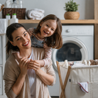 Wasmand Met 2 Vakken -  Wasmand Met Uitneembare Waszakken